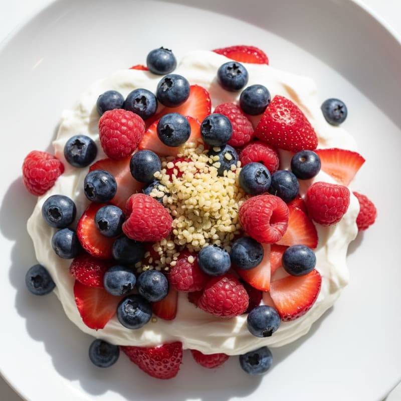 Greek Yogurt Protein Parfait with Mixed Berries