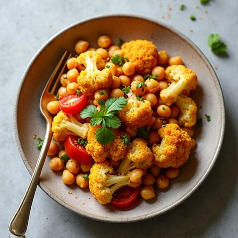 Spiced Chickpea and Cauliflower Skillet with Fresh Cilantro