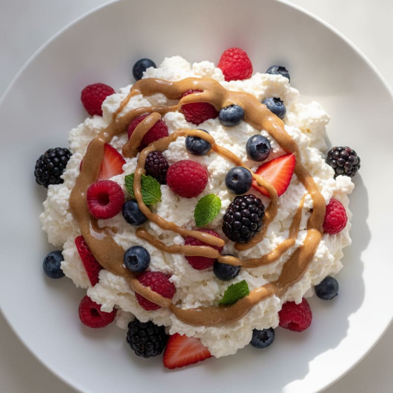 Silky Greek Yogurt Protein Mousse with Mixed Berries