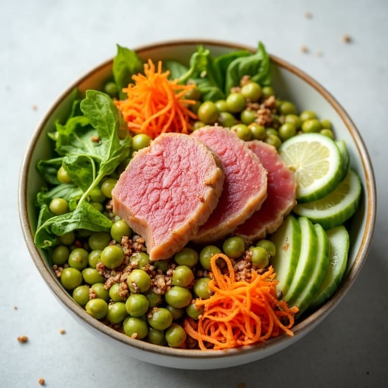 Fresh Tuna Bowl with Creamy Avocado and Soy Sesame Dressing