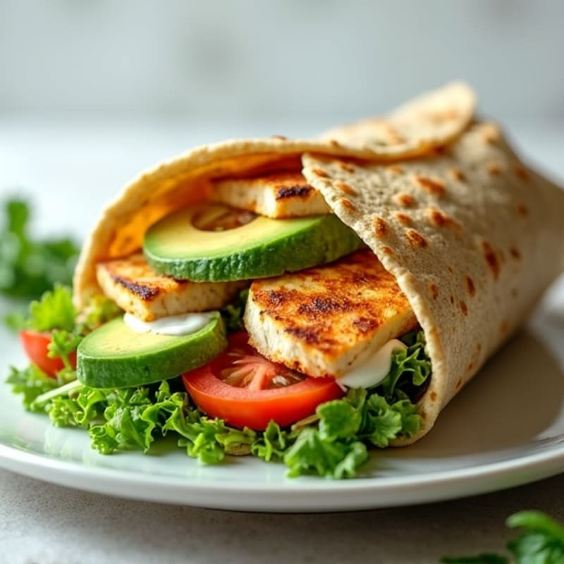 Crispy Grilled Chicken Wrap with Fresh Herbs