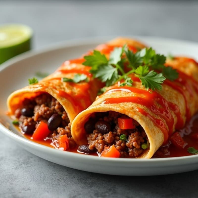 Lean Beef and Black Bean Baked Enchiladas