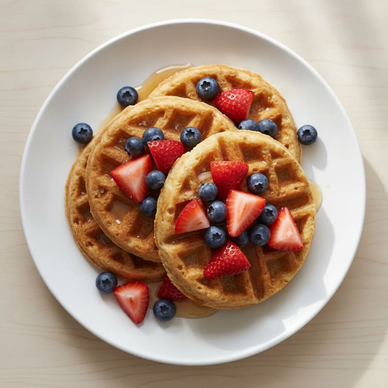 Protein-Packed Buttermilk Waffles with Berries