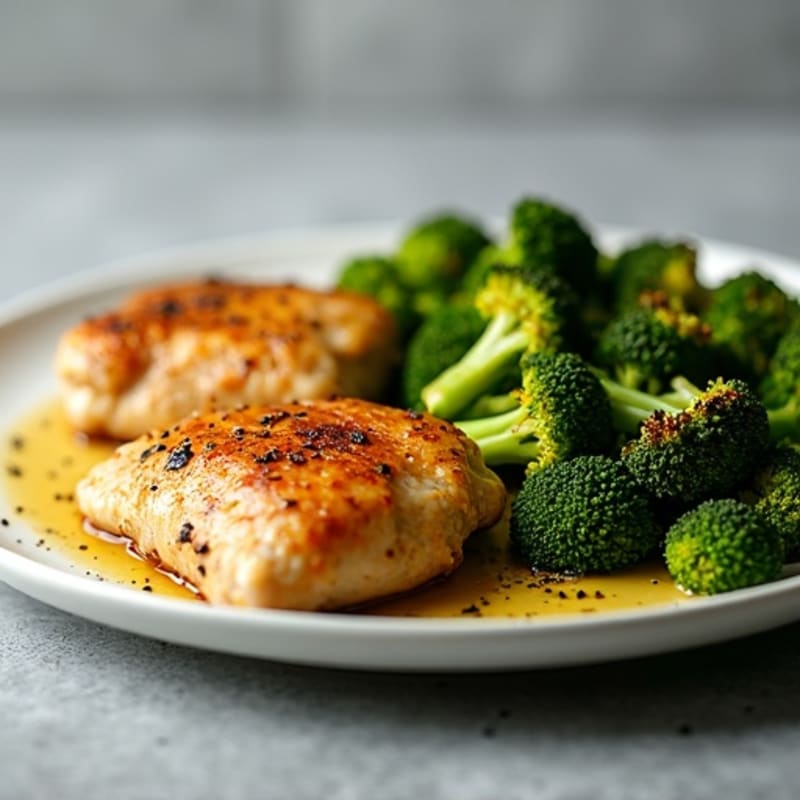 Oven-Baked Chicken Thighs with Roasted Broccoli