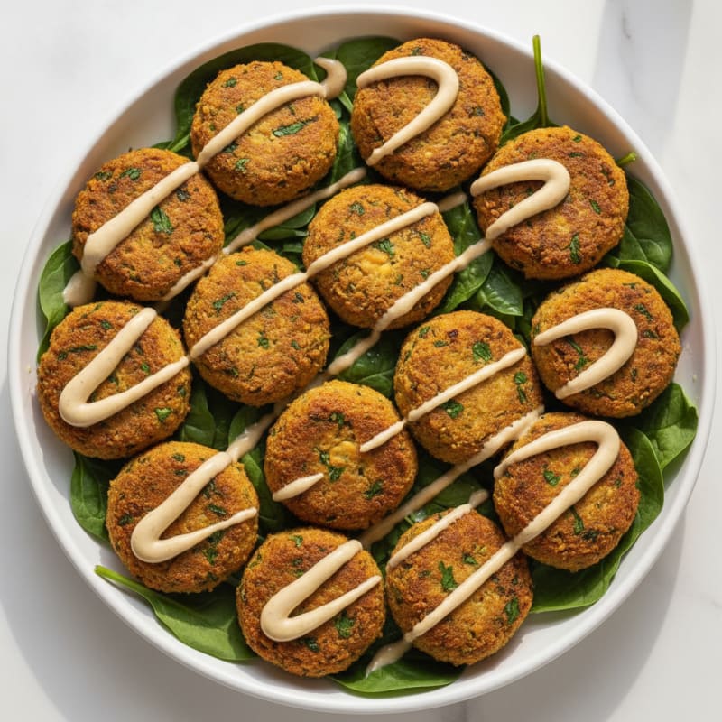 Crispy Falafel with Lemon-Tahini Drizzle