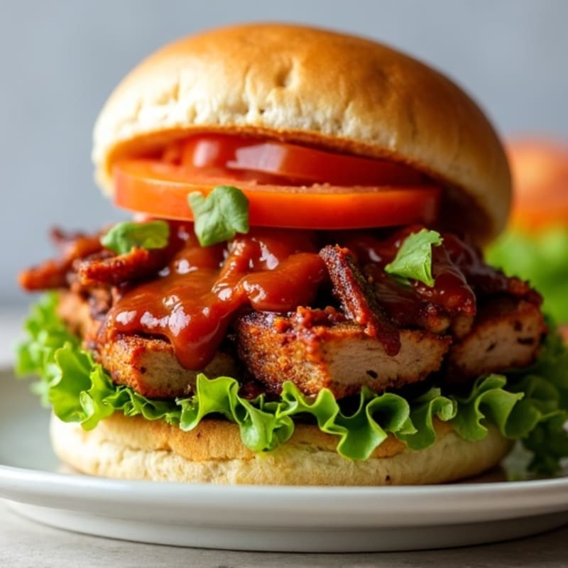 Lean BBQ Pulled Pork on Whole Grain Roll