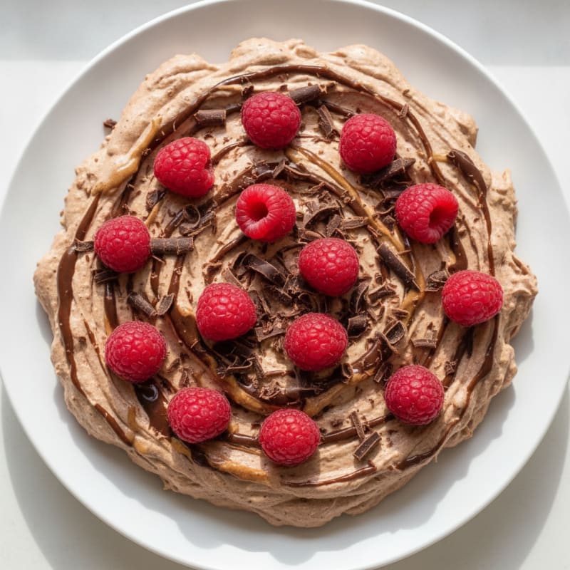 Greek Yogurt Protein Mousse with Dark Chocolate Shavings