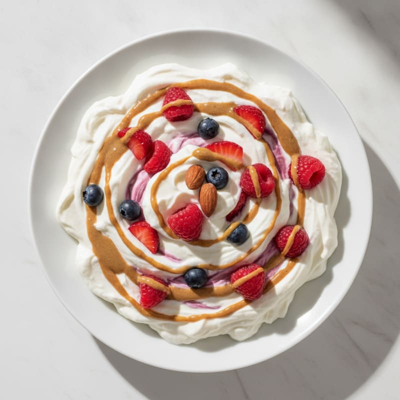 Silky Greek Yogurt Protein Mousse with Mixed Berries