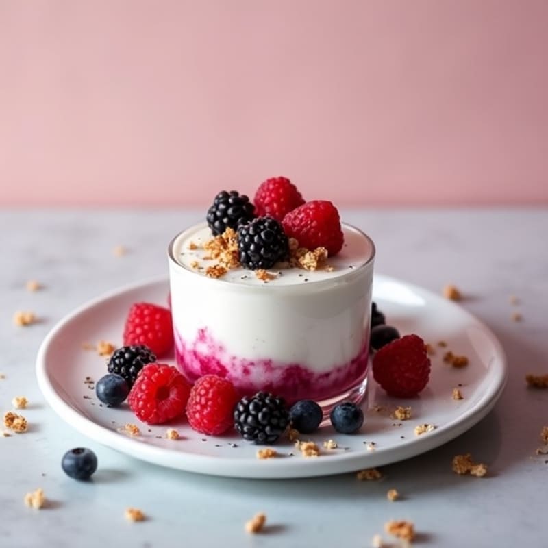 Greek Yogurt Protein Mousse with Mixed Berries