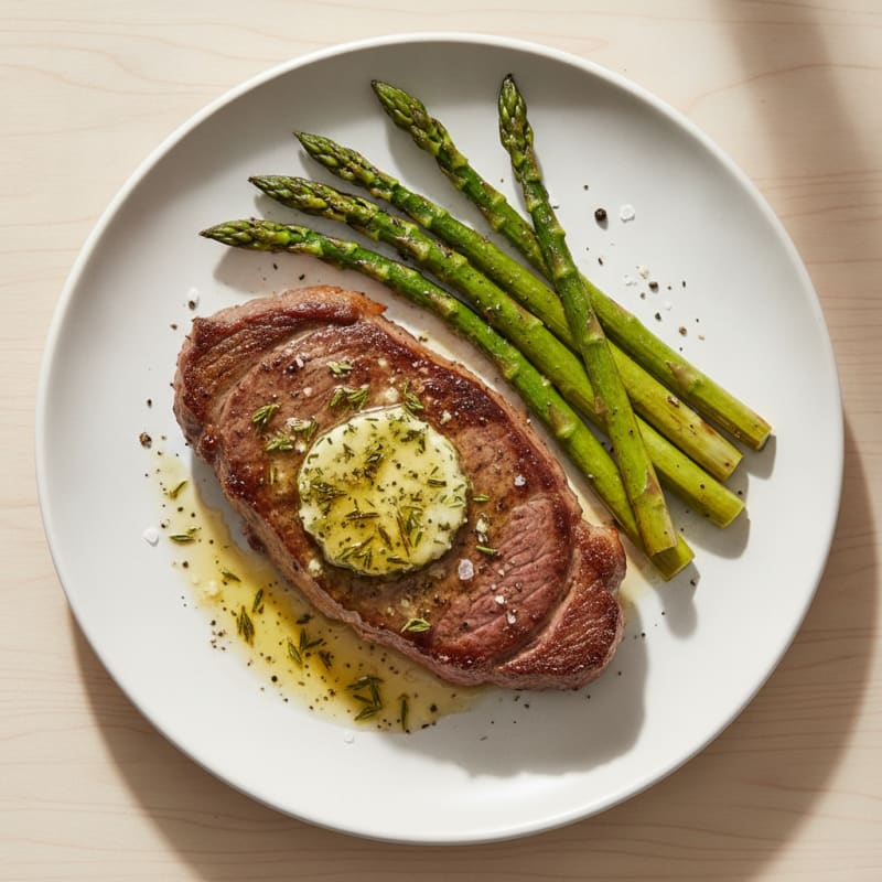 Pan-Seared Steak with Garlic Herb Butter