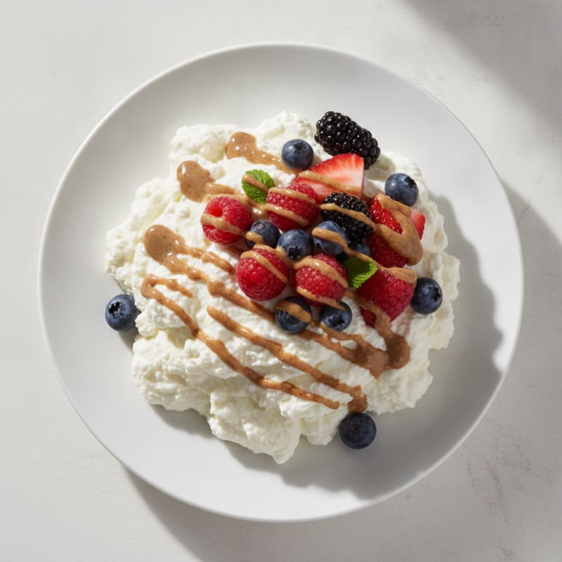 Silky Greek Yogurt Protein Mousse with Mixed Berries