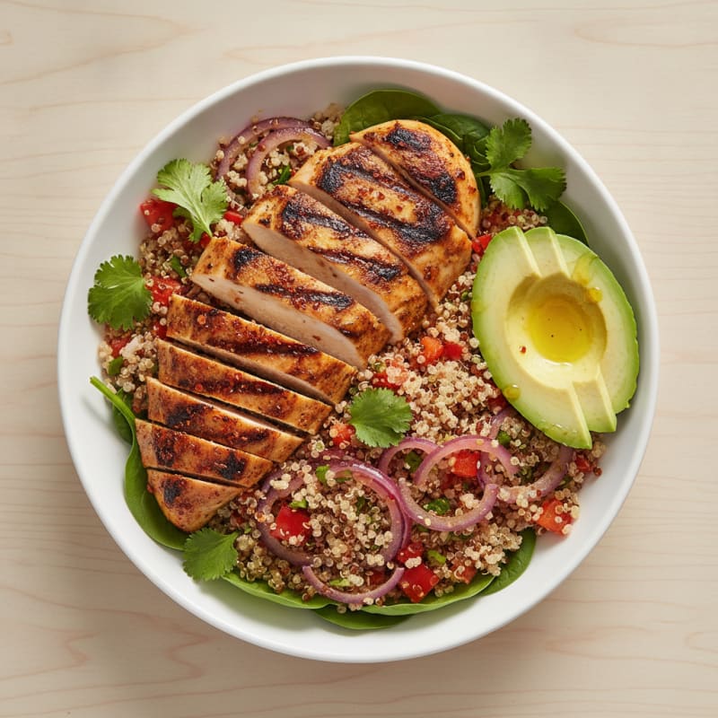Spicy Grilled Chicken and Quinoa Power Bowl