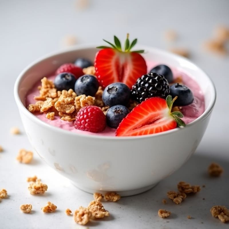Creamy Greek Yogurt with Fresh Berries and Crunchy Granola