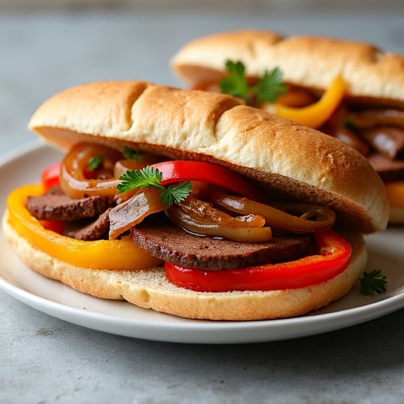 Lean Sirloin Philly with Bell Peppers and Onions