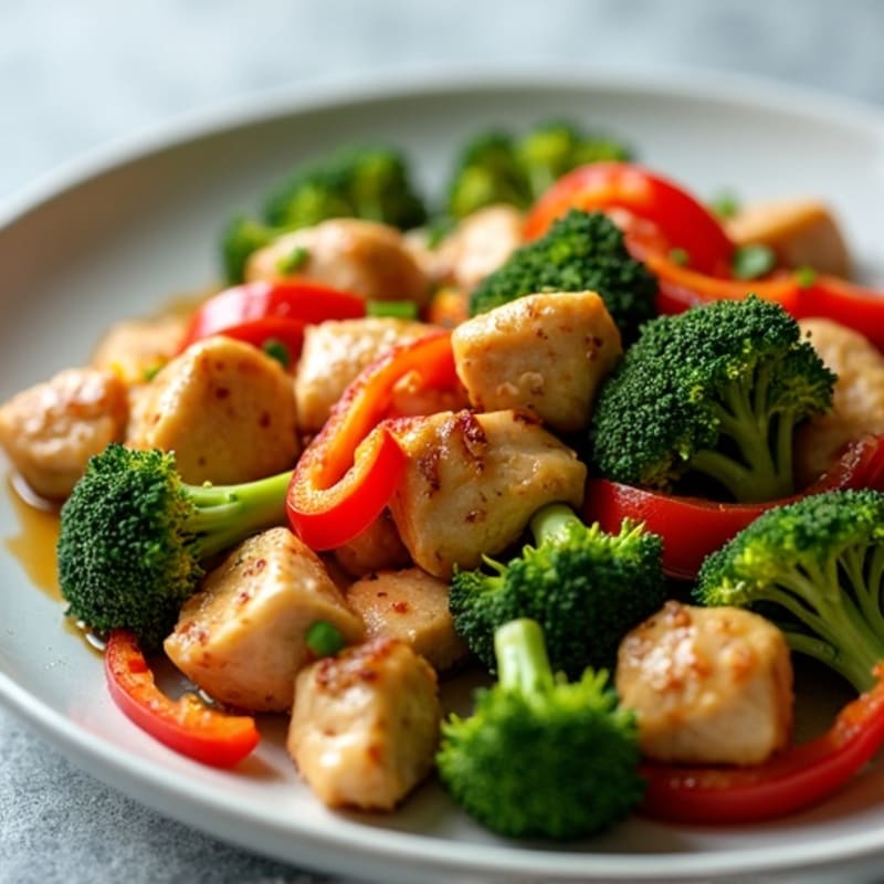 Garlic Ginger Chicken Stir-Fry with Crispy Broccoli