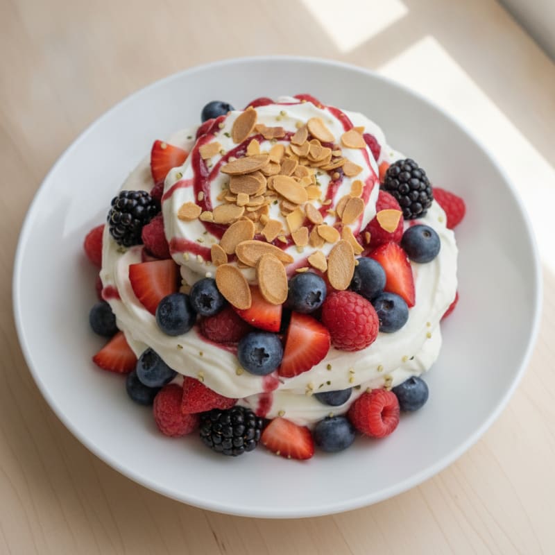 Greek Yogurt Protein Parfait with Mixed Berries