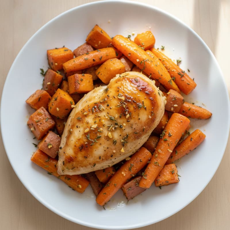Garlic Herb Roasted Chicken with Root Vegetables
