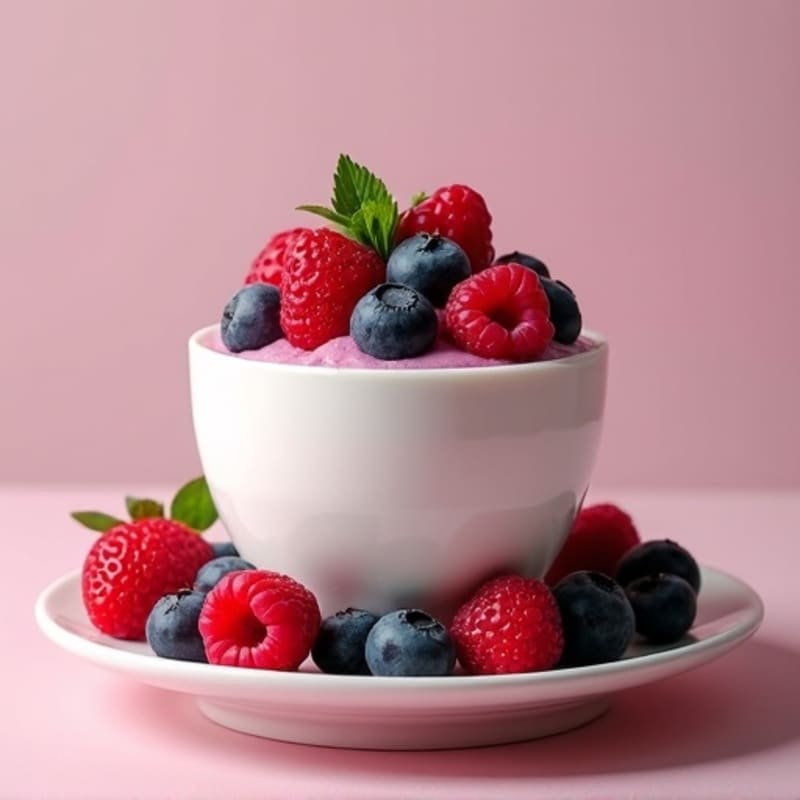Greek Yogurt Protein Pudding with Mixed Berries