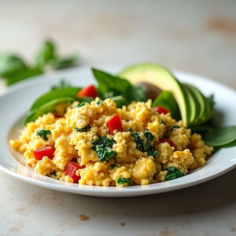 Chicken Egg White Scramble with Spinach