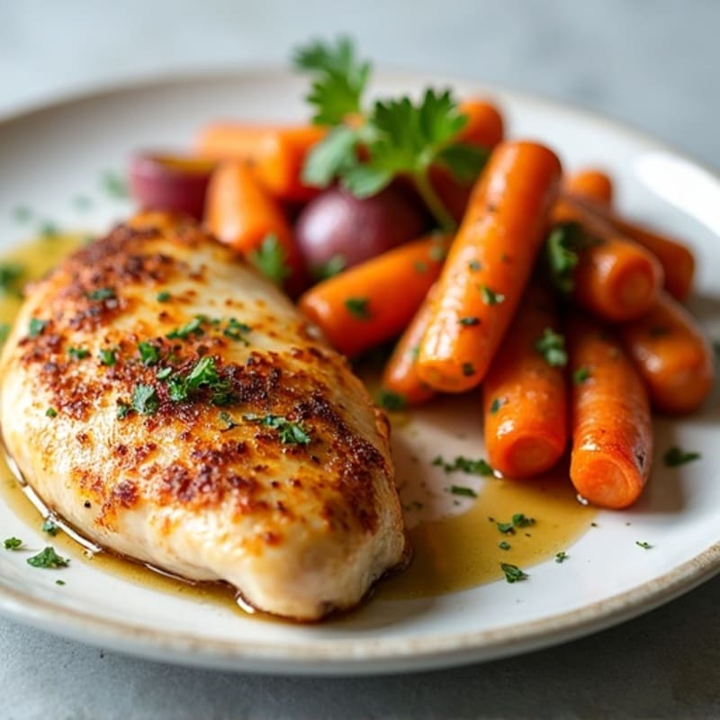 Crispy Lemon Herb Roasted Chicken with Tender Roasted Root Vegetables