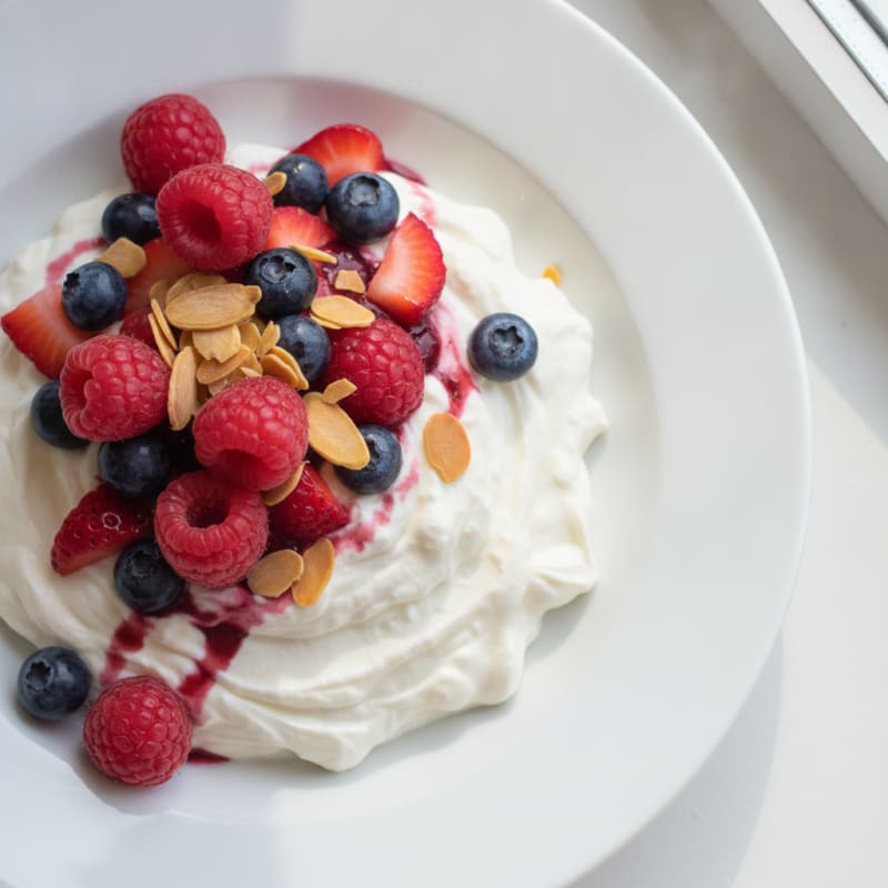 Silky Greek Yogurt Protein Pudding with Mixed Berries