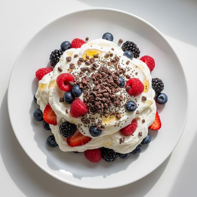 Silky Greek Yogurt Protein Mousse with Mixed Berries