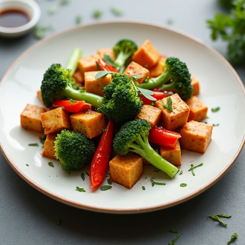 Maple Glazed Tempeh Stir-Fry with Crispy Fresh Vegetables