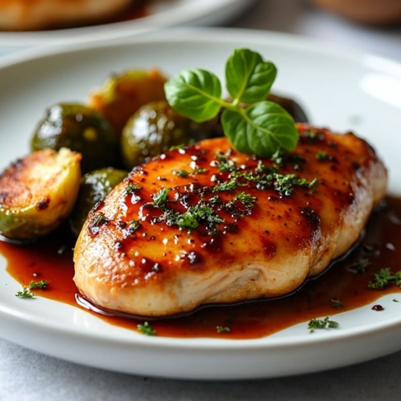 Balsamic Glazed Chicken with Roasted Brussels Sprouts
