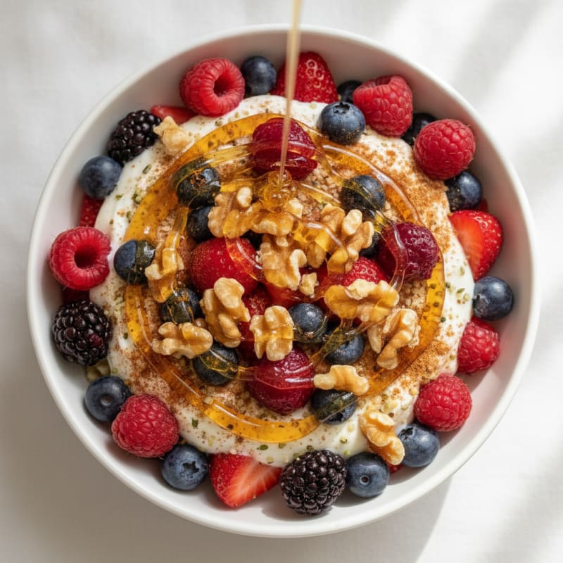 High-Protein Honey Berry Yogurt Bowl