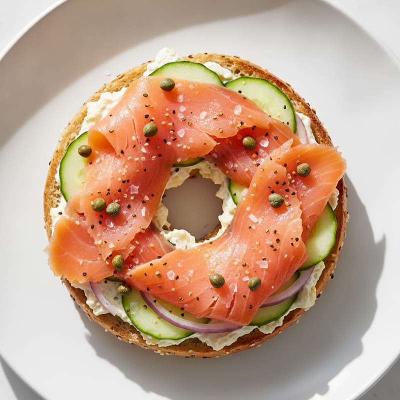 High-Protein Smoked Salmon Bagel