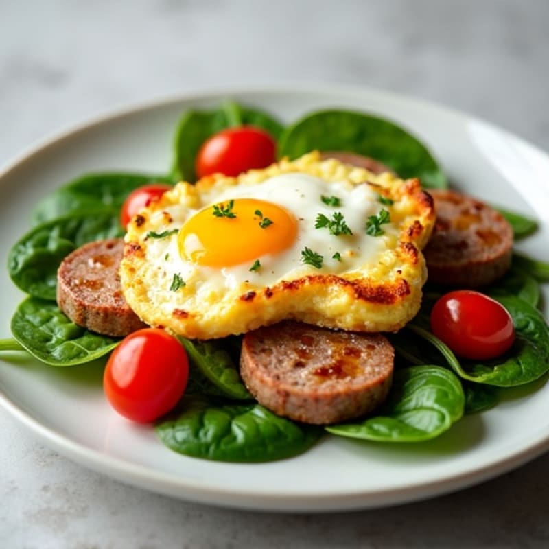 Egg White and Turkey Sausage Scramble with Spinach