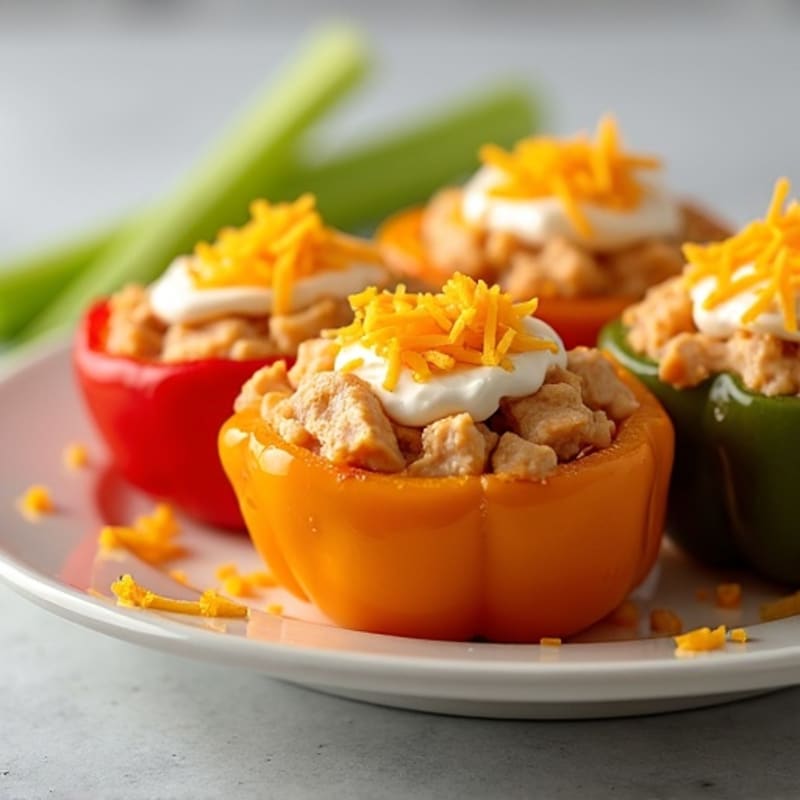 Creamy Buffalo Chicken Stuffed Bell Peppers