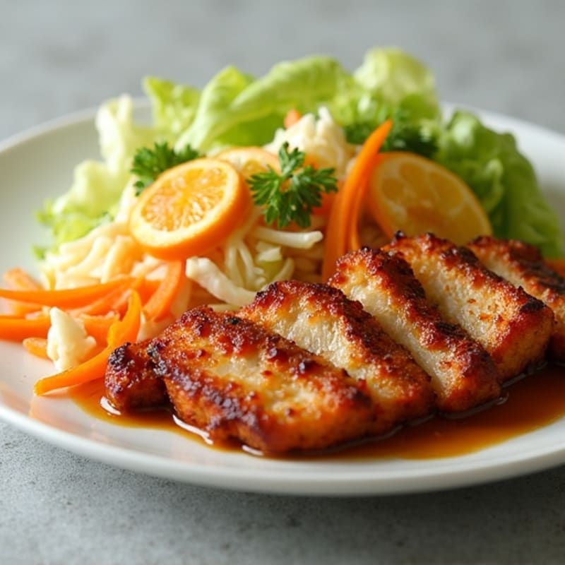Crispy Citrus-Marinated Pork with Fresh Cabbage Slaw