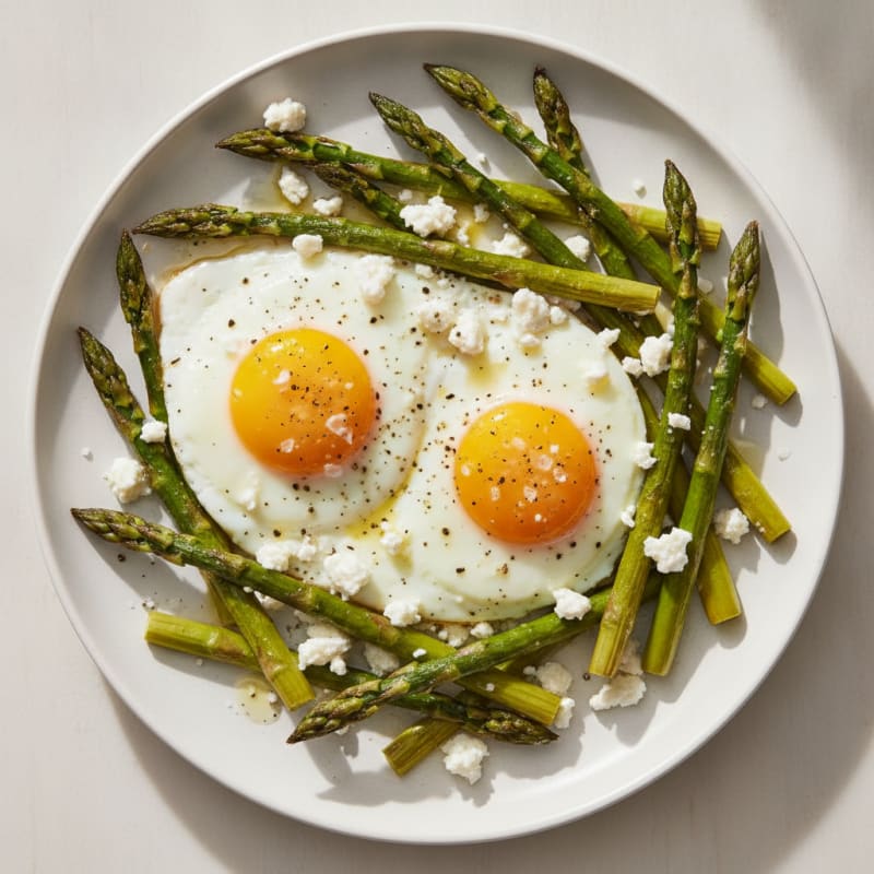 Baked Eggs with Roasted Asparagus