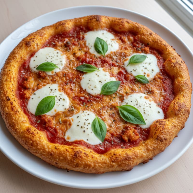 Golden Crispy Margherita Pizza