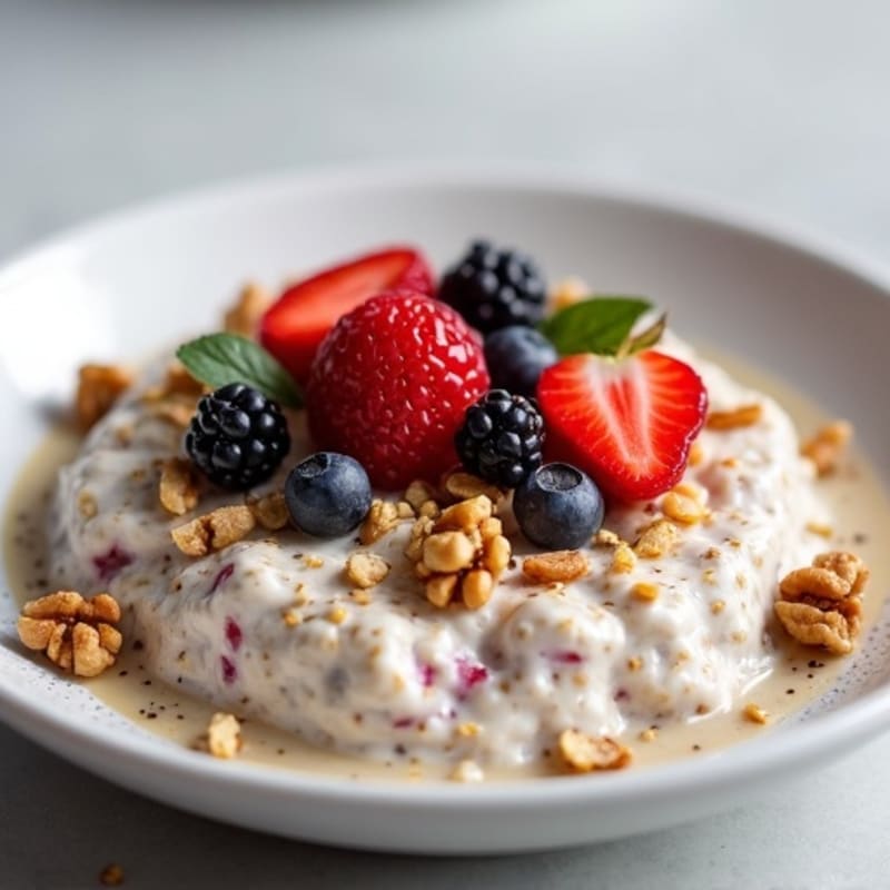 Creamy Overnight Oats with Berries and Nuts