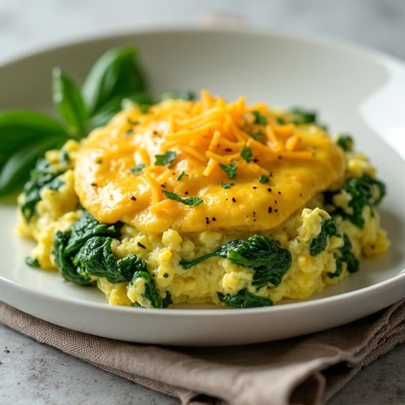 Creamy Avocado Egg Scramble with Fresh Spinach