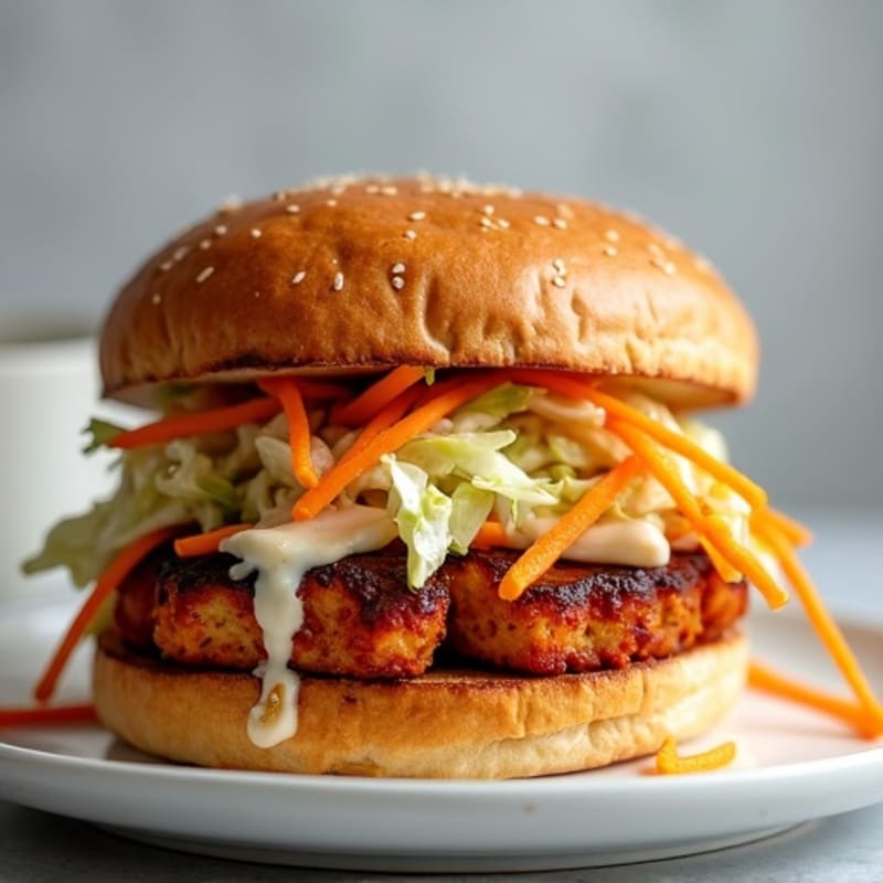 Smoky BBQ Tempeh Sandwich with Creamy Slaw