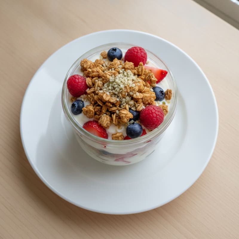 Creamy Greek Yogurt Parfait with Berries and Protein Granola