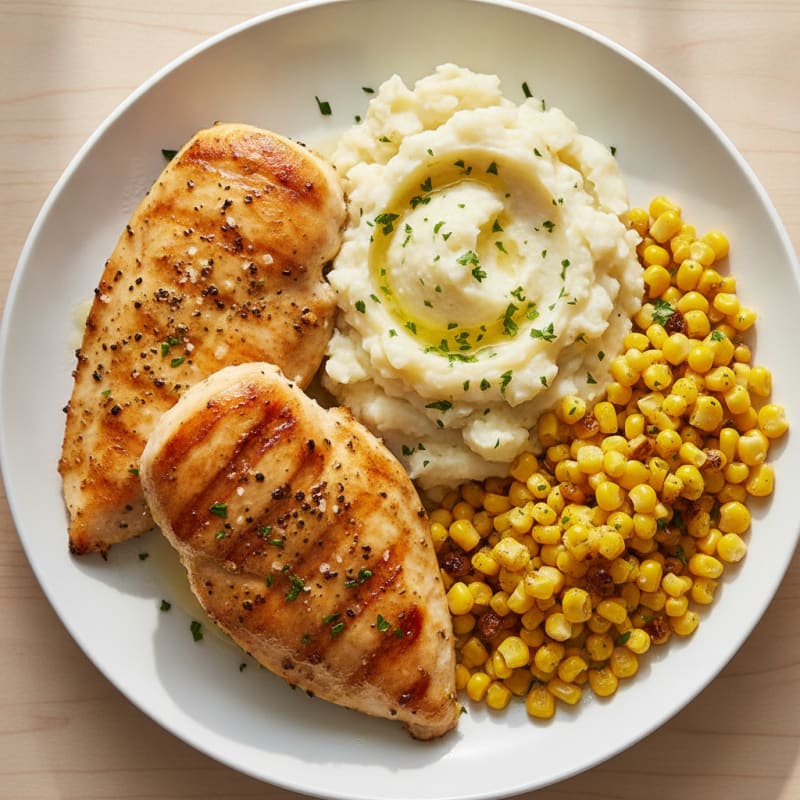 Lemon Pepper Chicken with Garlic Mashed Potatoes