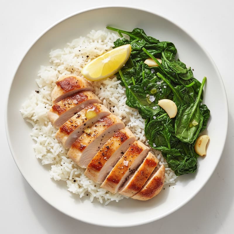 Chicken and Spinach Rice Bowl