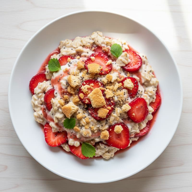 Creamy Strawberry Shortcake Overnight Oats
