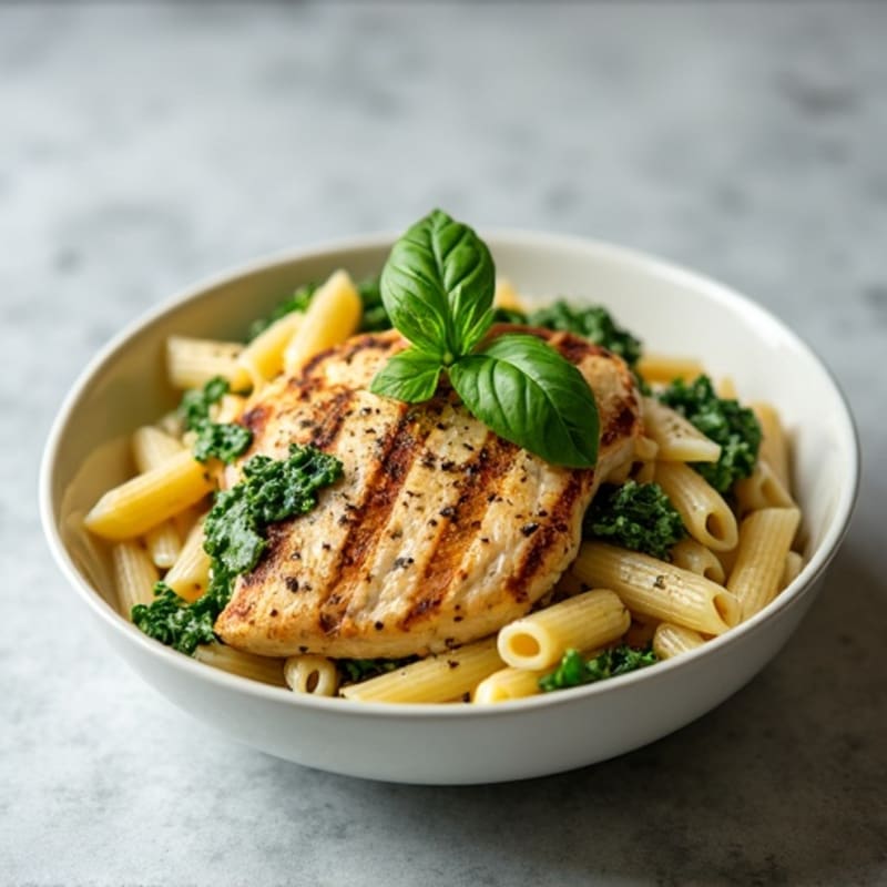 Creamy Chicken Pesto Pasta with Fresh Spinach