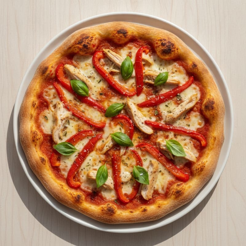 Sourdough Pizza with Roasted Red Peppers
