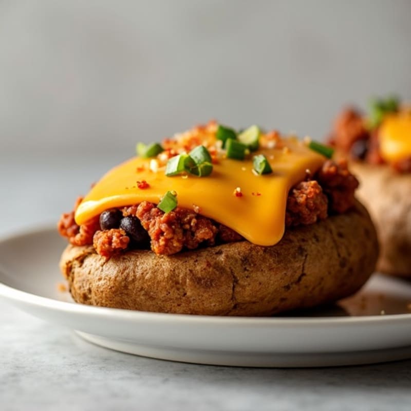 Crispy Chili Cheese Baked Potatoes