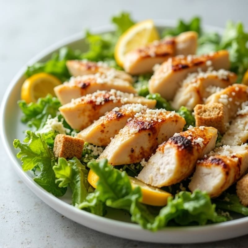Lemon Garlic Grilled Chicken Caesar Salad