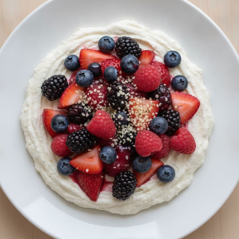 Creamy Greek Yogurt Protein Mousse with Mixed Berries