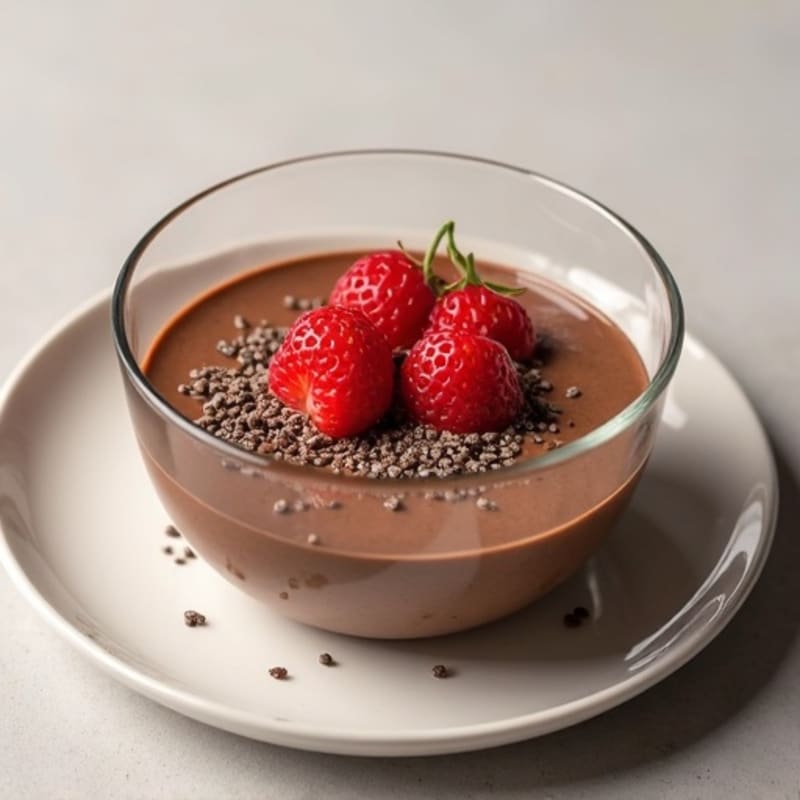 Silky Chocolate Protein Pudding with Chia Seeds