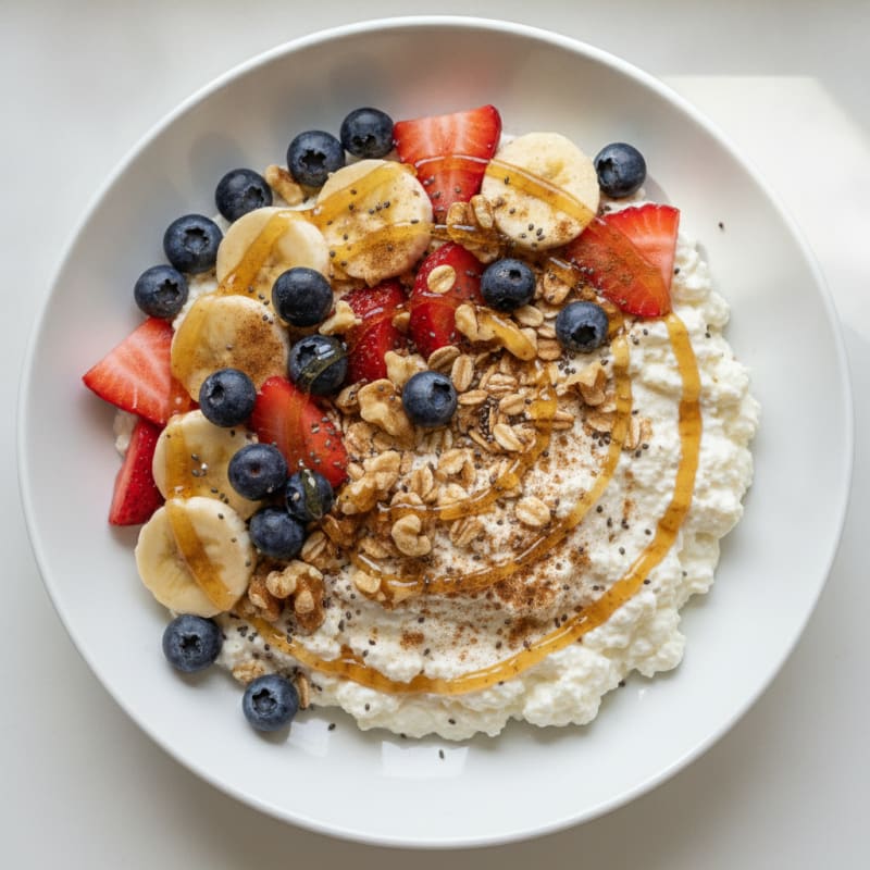 Sweet Cottage Cheese Bowl with Berries