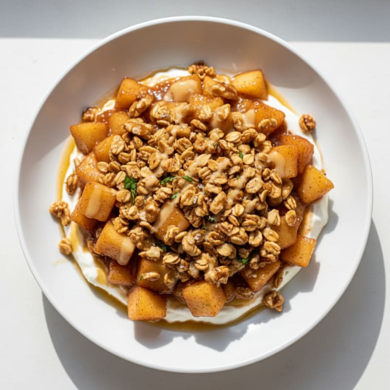 Golden Caramelized Apple Crumble Delight